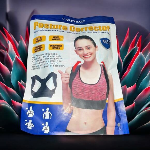 Caretras Posture Corrector Sz Medium Upper Back & Shoulder Brace Pain Relief - Picture 1 of 8